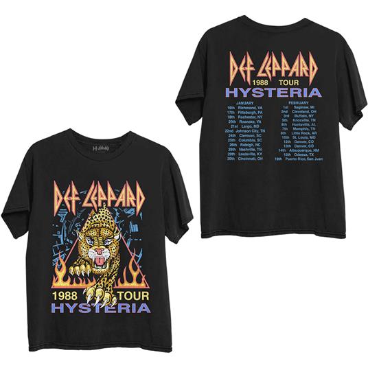 Back Print T-Shirt Unisex Tg. XL Def Leppard: Hysteria ''88