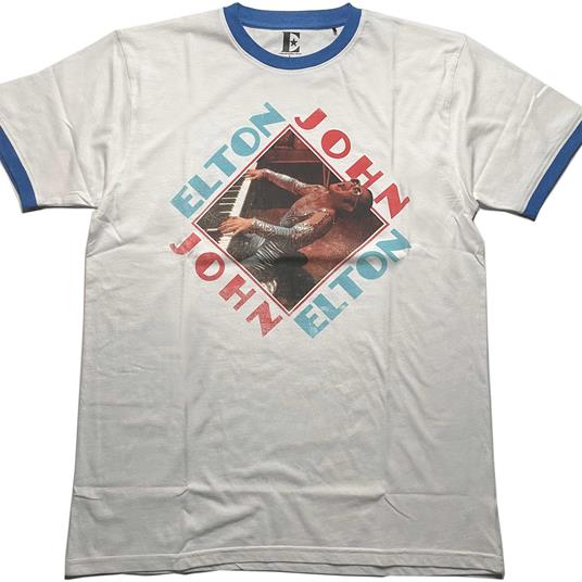 T-Shirt Unisex Tg. S Elton John: Ringer Piano Diamond