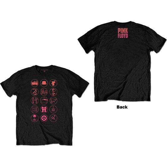 Back Print T-Shirt Unisex Tg. L Pink Floyd: Symbols - Rock Off - Idee  regalo | IBS