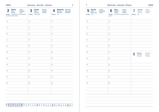 Agenda Letts 2024, Milano Quarto Settimanale verticale Nero - 21 x 15 cm -  Letts - Cartoleria e scuola