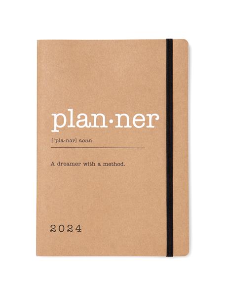 Agenda Letts 2024, Eco Writers Words A5 Settimanale Kraft - 21 x 15 cm -  Letts - Cartoleria e scuola