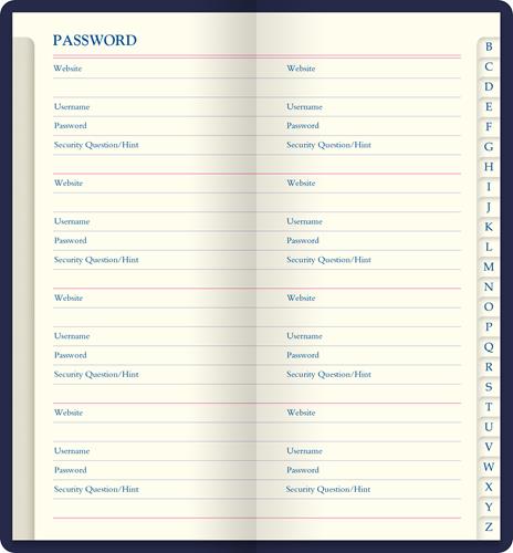 Taccuino Icon Slim Pkt Password Book Navy Slim Pkt Navy - 2