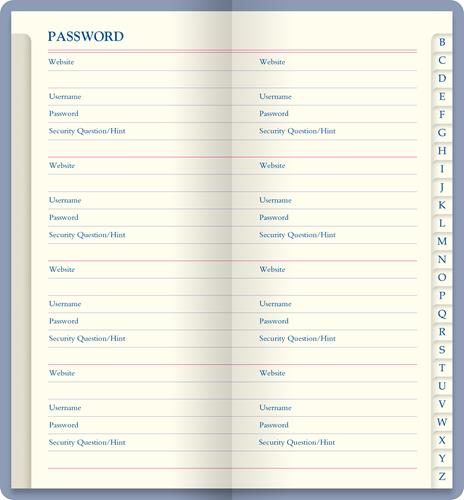 Taccuino Icon Slim Pkt Password Book blue Slim Pkt Blue - 2