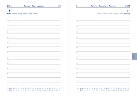 Agenda accademica Letts 2024-2025, 12 mesi, Memo A5, giornaliera, Nero - 21 x 15 cm - 2