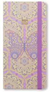 Cartoleria Agenda accademica Letts 2024-2025, 12 mesi, settimanale, Paisley Slim Wtv, multinlingue, Farfalla - 14,7 x 6,9 cm Letts