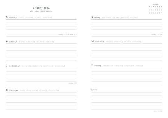 Agenda accademica Letts 2024-2025, 12 mesi, settimanale, Inspire A6 Blu - 14,8 x 10,5 cm - 2