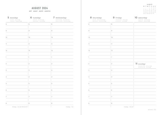 Agenda accademica Letts 2024-2025, 12 mesi, settimanale, Eco Wr A5 Vert Wtv Nero - 21 x 15 cm - 2