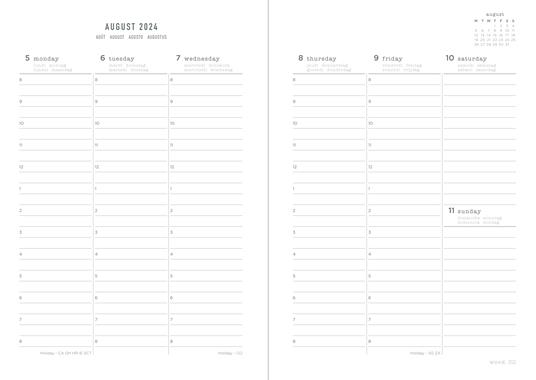 Agenda accademica Letts 2024-2025, 12 mesi, settimanale, Eco Wr A5 Vert Wtv Marrone - 21 x 15 cm - 2