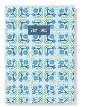 Agenda accademica Letts 2024-2025, 12 mesi, settimanale, Morocco A6 Wtv, multinlingue, Azzurro - 14,8 x 10,5 cm