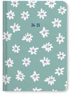 Cartoleria Agenda accademica Letts 2024-2025, 12 mesi, settimanale, Daisies A6 Wtv, multinlingue, Verde - 14,8 x 10,5 cm Letts