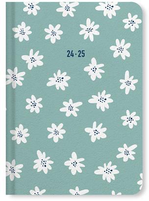 Agenda accademica Letts 2024-2025, 12 mesi, settimanale, Daisies A6 Wtv, multinlingue, Verde - 14,8 x 10,5 cm