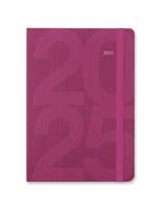 Agenda annuale 2025 Letts 12 Mesi, Block A5 settimanale rosa - 21 x 14,8 cm