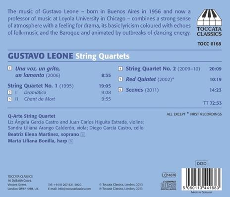 Quartetti per archi - Red Quintet - Scenes - CD Audio di Gustavo Leone - 2