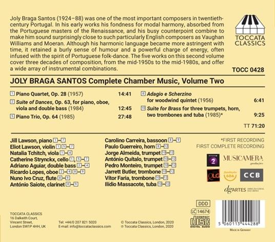 Chamber Music, Vol. 2 - CD Audio di Joly Braga Santos - 2
