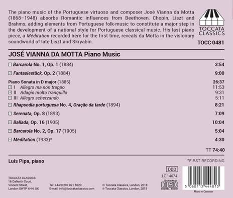 Musica per pianoforte - CD Audio di José Vianna Da Motta,Luís Pipa - 2