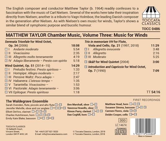 Musica da camera per strumenti a fiato vol.3 - CD Audio di Matthew Taylor,Waldegrave Ensemble - 2