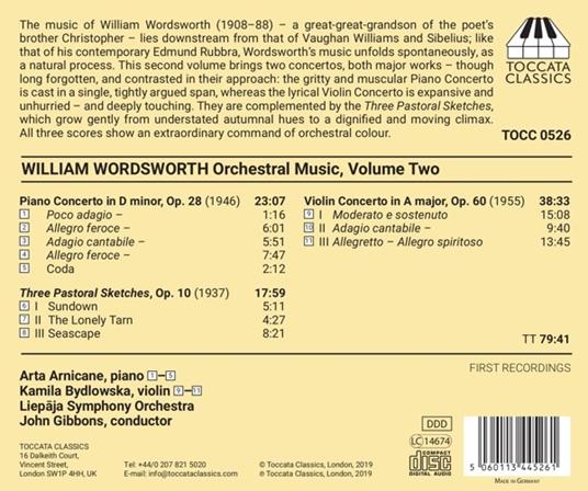 Musica orchestrale completa vol.2 - CD Audio di William Wordsworth,Orchestra Sinfonica di Liepaja - 2