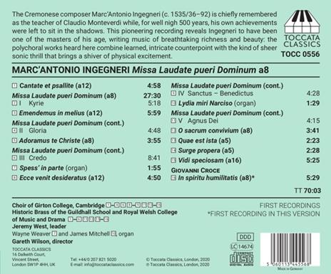 Missa Laudate Pueri Dominu - CD Audio di Marc'Antonio Ingegneri,Gareth Wilson - 2