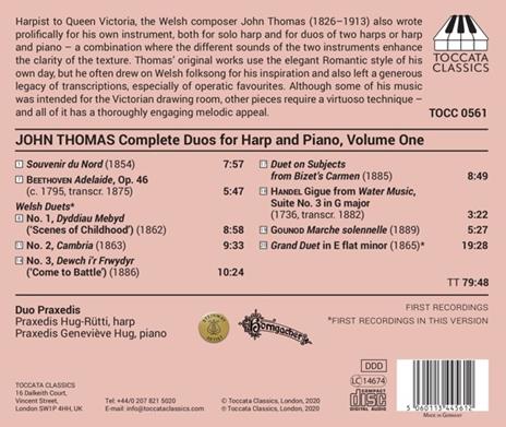 Complete Duos For Harp And Piano Vol.1 - CD Audio di John Thomas - 2