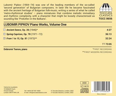 Complete Piano Music vol.1 - CD Audio di Lubomir Pipkov - 2