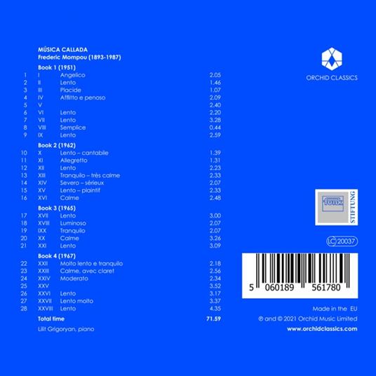 Musica Callada - CD Audio di Frederic Mompou - 2