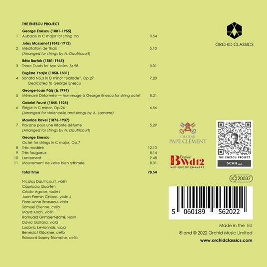 Enescu Project - CD Audio di Nicolas - Capriccio Quartet Dautricourt - 2