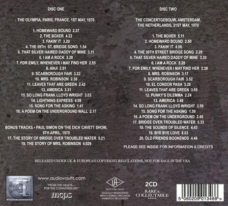 Live in Europe 1970 - CD Audio di Simon & Garfunkel - 2