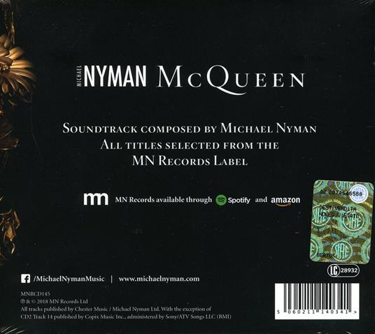 McQueen (Colonna sonora) - CD Audio di Michael Nyman - 2