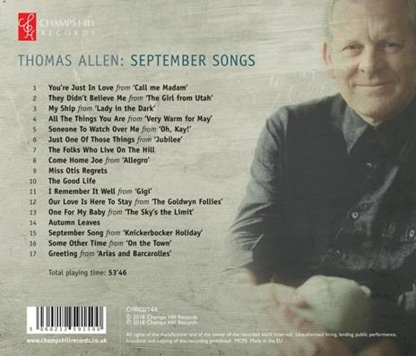 September Songs - CD Audio di Thomas Allen - 2