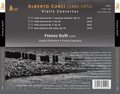 Concerti per Violino - CD Audio di Franco Gulli,Franco Capuana,Alberto Curci,Studio Orchestra - 2