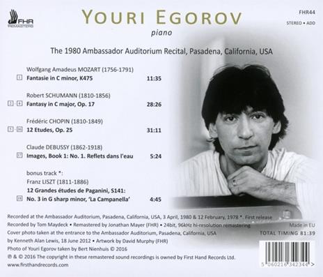 1980 Ambassador.. - CD Audio di Youri Egorov - 2