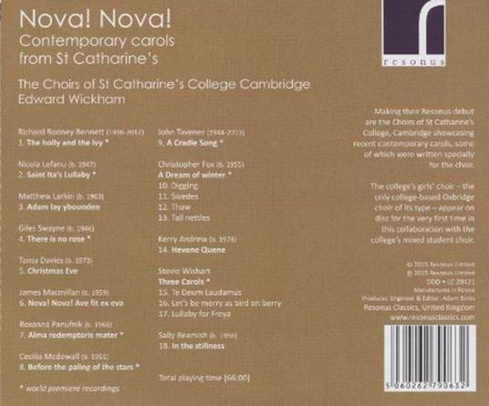 Nova! Nova! Contemporary Carols - CD Audio di Westminster Cathedral Choir - 2