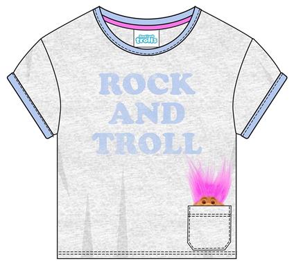 T-Shirt bambina Trolls. Slogan Troll Hair