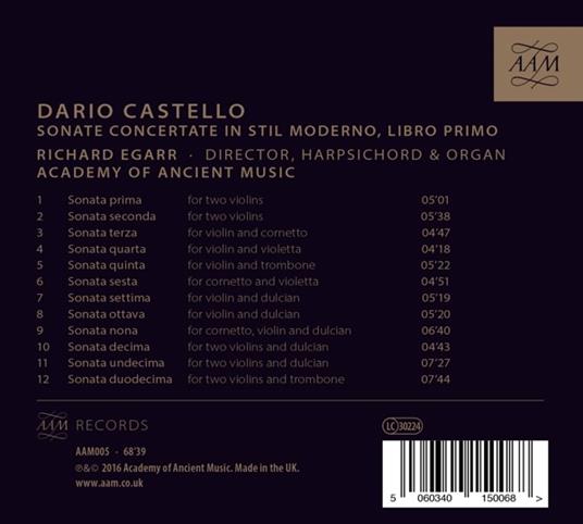 Sonata Concertate - CD Audio di Dario Castello - 2