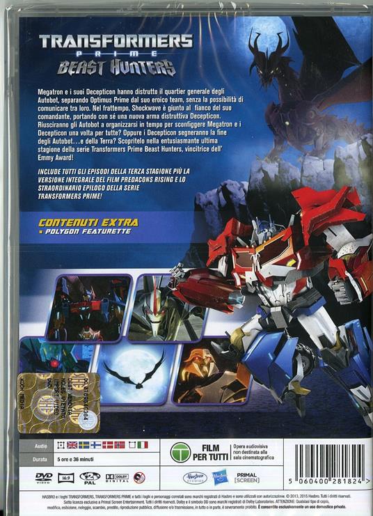 Transformers Prime. Stagione 3 (4 DVD) di Vinton Heuck,David Hartman - DVD - 2
