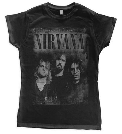 T-Shirt Donna Tg. M Nirvana. Faded Faces T-Shirt