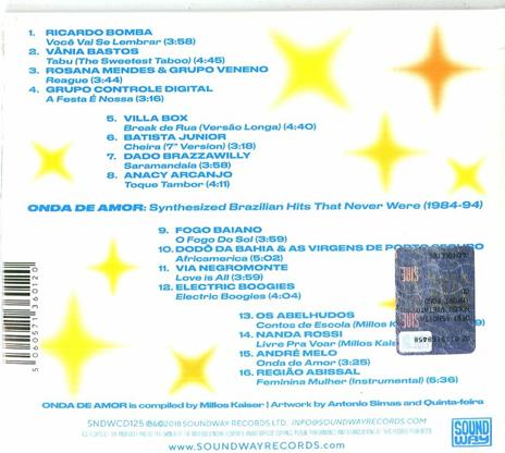 Onda de amor. Synth Brazilian Hits 1984-1994 - CD Audio - 2