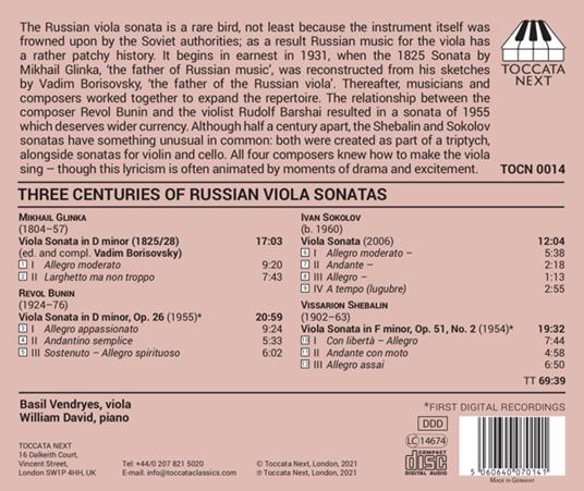 Three Centuries Of Russian Viola Sonatas - CD Audio di Basil Vendryes - 2