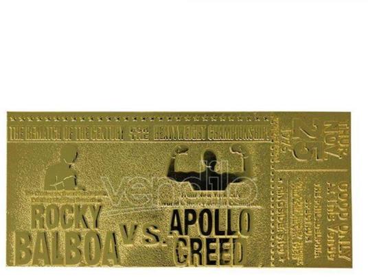 Rocky 2 Replica Biglietto Rocky Balboa vs Apollo Creed (Placcato in Oro) Fanattik