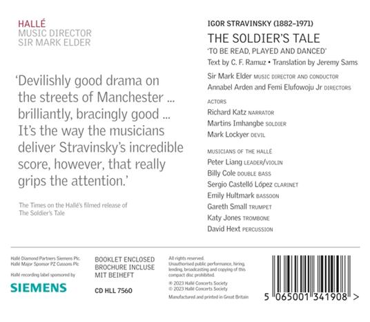 Stravinsky. The Soldier'S Tale - CD Audio di Halle Orchestra - Mark Elder - 2