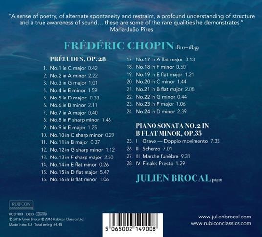 Les états d'ame - CD Audio di Frederic Chopin,Julien Brocal - 2