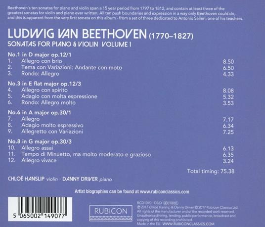 Sonate per violino - CD Audio di Ludwig van Beethoven,Chloë Hanslip,Danny Driver - 2