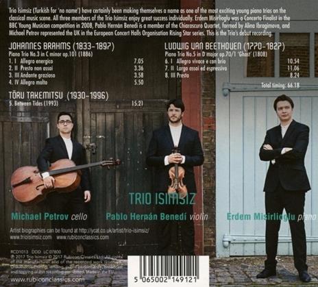 Trii - CD Audio di Ludwig van Beethoven,Johannes Brahms,Toru Takemitsu,Trio Isimsiz - 2