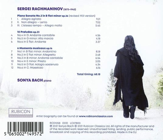 Piano Sonata - CD Audio di Sergei Rachmaninov,Sonya Bach - 2