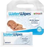 WaterWipes Salviettine Umidificate per la pelle sensibile dei bambini 4 Confezioni da 60Pezzi