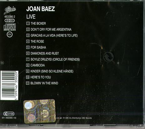 Live - CD Audio di Joan Baez - 2