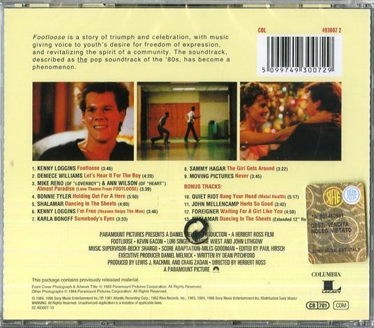 Footloose (Colonna sonora) - CD Audio - 2