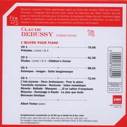 Musica per pianoforte - CD Audio di Claude Debussy - 2