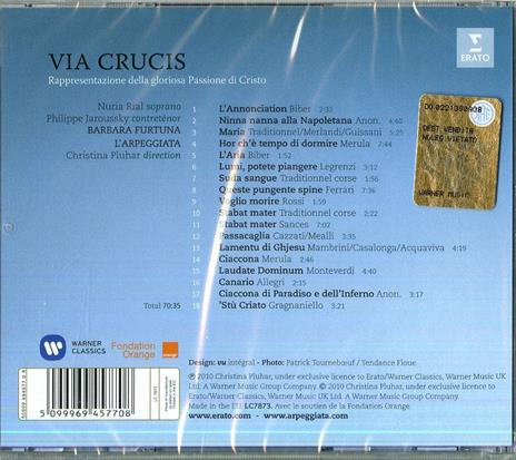 Via Crucis - CD Audio di Heinrich Ignaz Franz Von Biber,Philippe Jaroussky,Nuria Rial,Christina Pluhar,L' Arpeggiata - 2