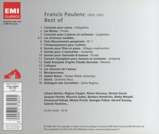 Best Of - CD Audio di Francis Poulenc - 2